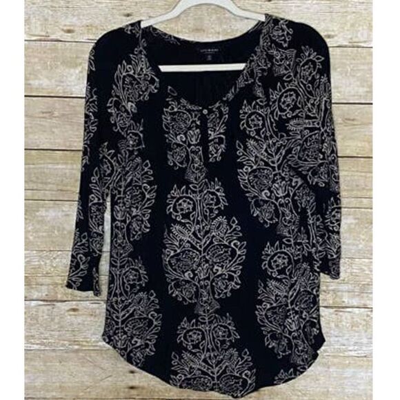 Lucky Brand Tops - LUCKY BRAND KEY HOLE 3/4 SLEEVE CASUAL CLASSIC ESSENTIAL BOHO BLOUSE SIZE MEDIUM